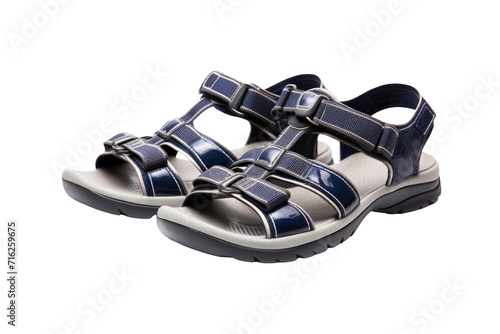 Luxury Black Relaxing Sandal Isolated On Transparent Background