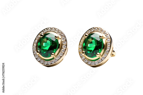 Green Gem Earring Isolated On Transparent Background