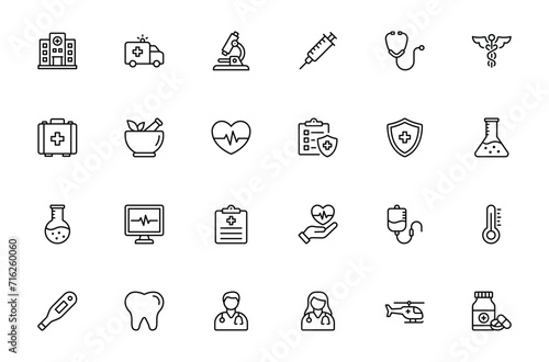 Medical Vector Icon Set. Medical and Health care icon vector