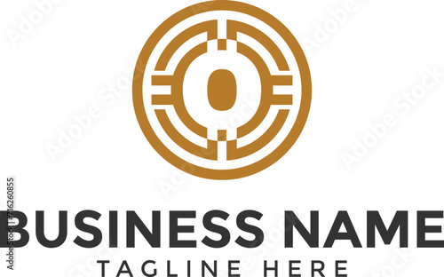 Letter O blockchain and crypto logo, blockchain logo, crypto logo, digital currency logo icon and symbol for cryptocurrency website and business, techfinance logo