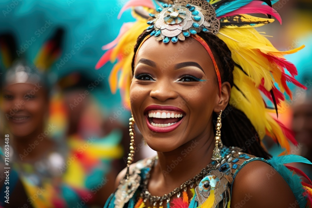 Beautiful Brazilian woman, dressed in carnival clothes, dancing. Brazilian wearing Samba Costume, beautiful samba dancer performing at Carnival. Portrait. Happy smile woman. Beautiful Brazilian woman, dressed in carnival clothes, dancing. Brazilian wearing Samba Costume, beautiful samba dancer performing at Carnival. Portrait. Happy smile woman.