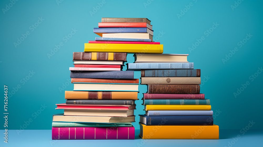 Fototapeta premium A_stack_of_colorful_textbooks_to_commemorate_Back_to_Sch
