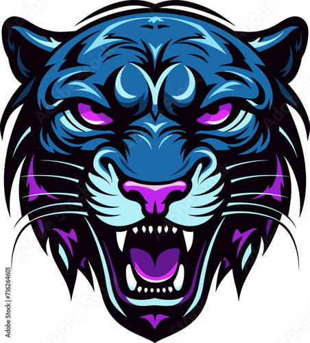 Stealthy Panther Character on White Background Isolated