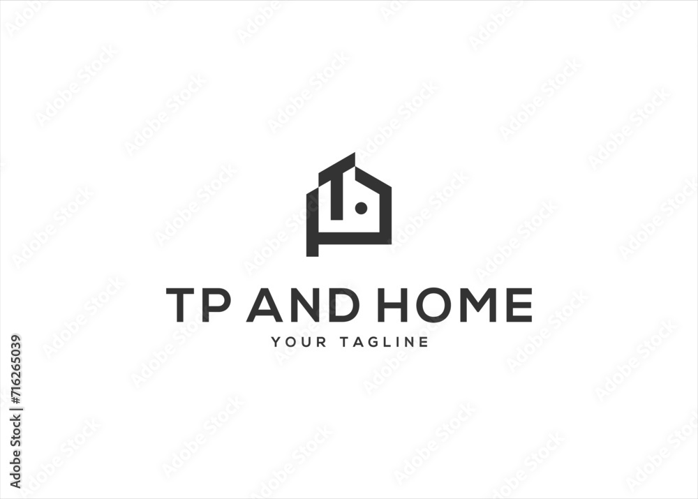 Initial Letter TP Home Real Estate Logo Design Vector	