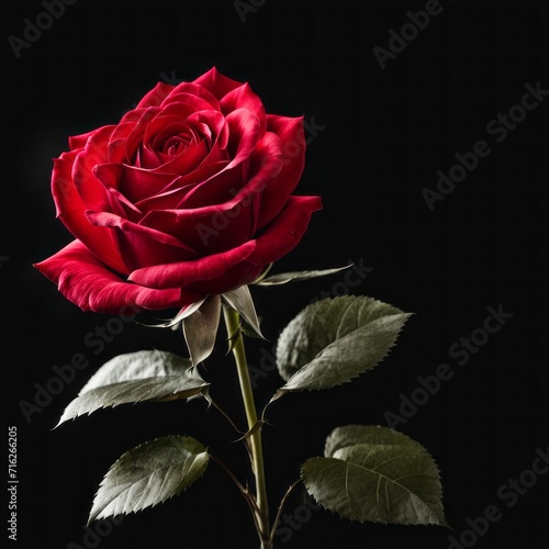 Red Roses on a black background