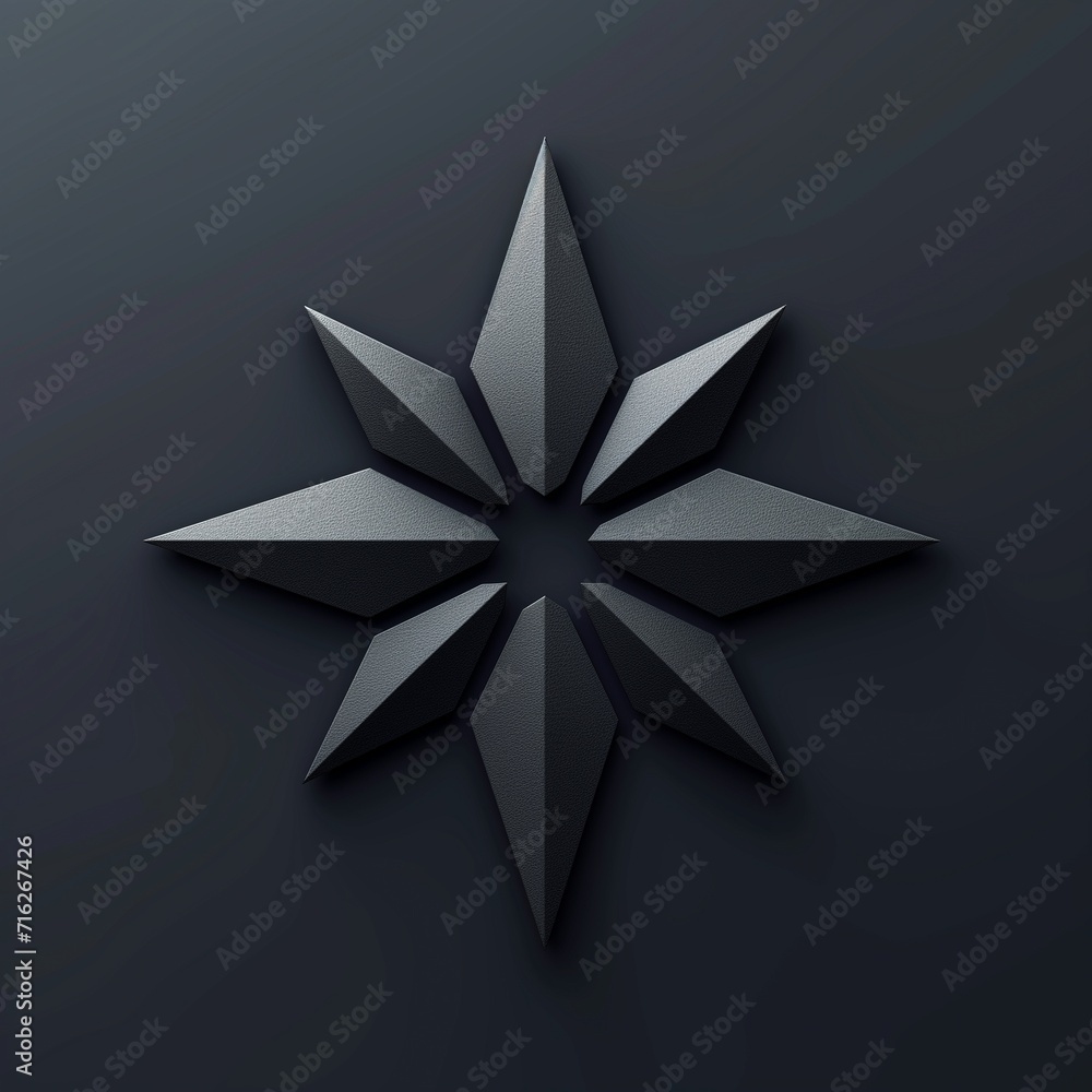 Logo design, 3D gray star shape, minimalist, AI-generative Logo design, 3D gray star shape, minimalist, AI-generative