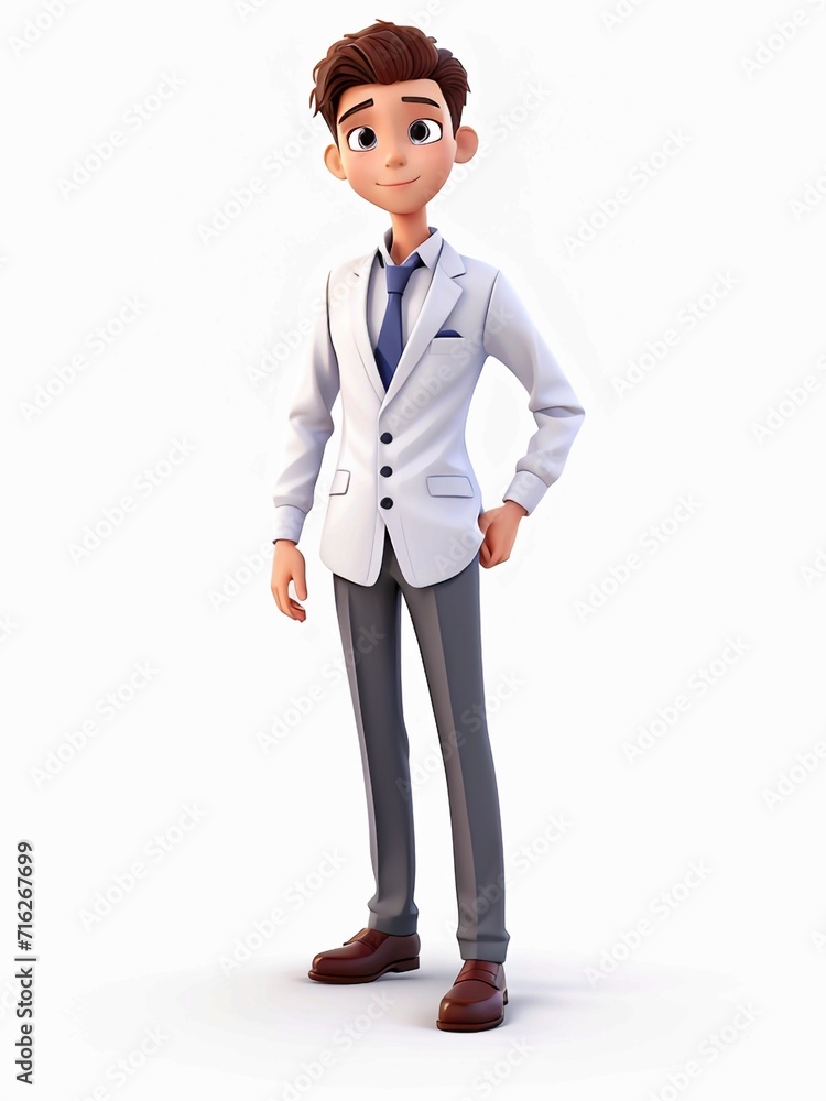 3D Illustration of a one young man work dress, Generated AI 3D Illustration of a one young man work dress, Generated AI