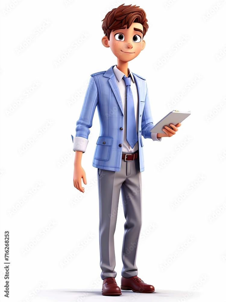 3D Illustration of a one young man work dress, Generated AI 3D Illustration of a one young man work dress, Generated AI
