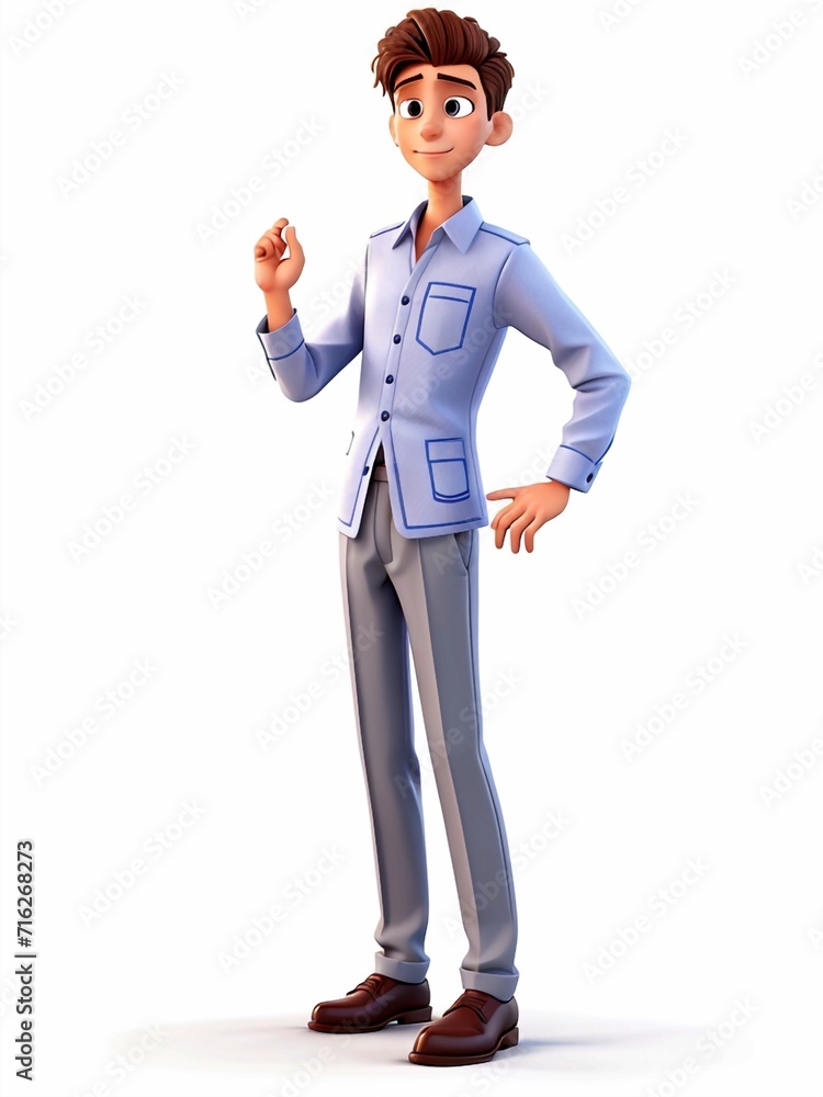 3D Illustration of a one young man work dress, Generated AI 3D Illustration of a one young man work dress, Generated AI