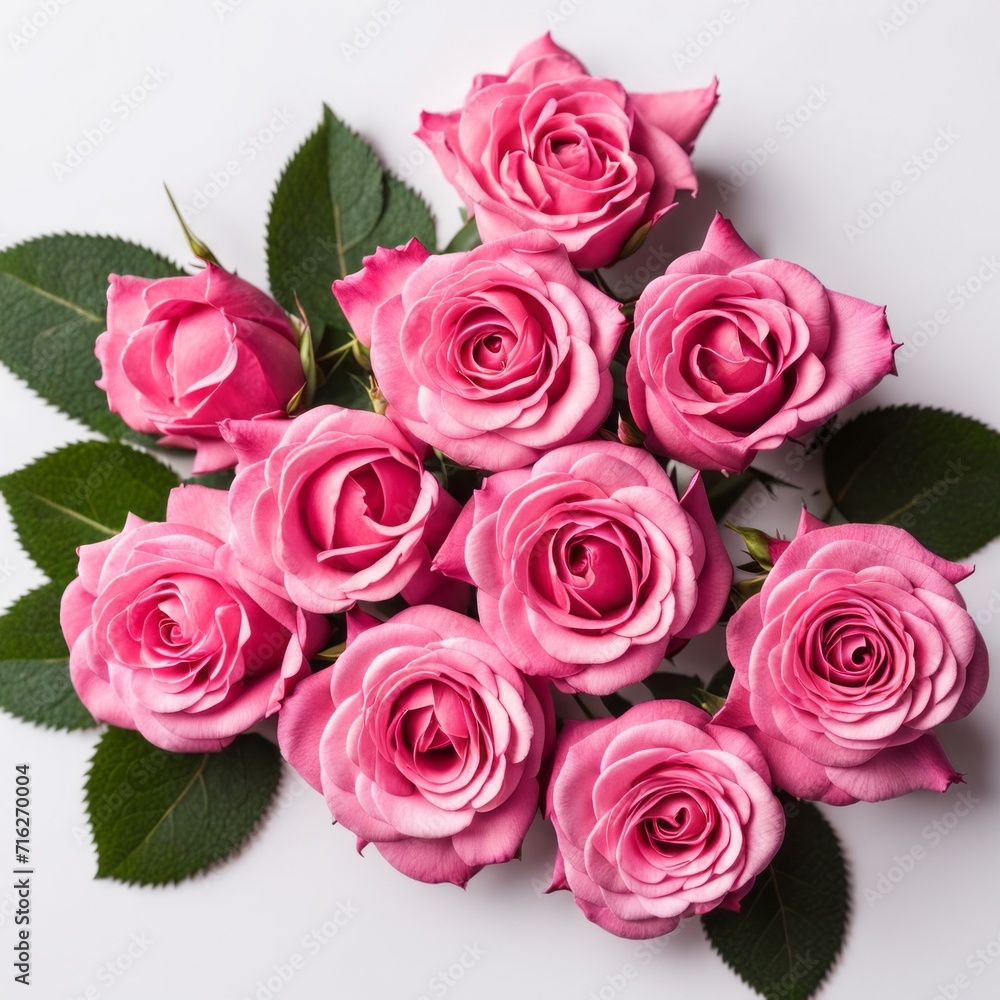 Pink roses on white background Pink roses on white background