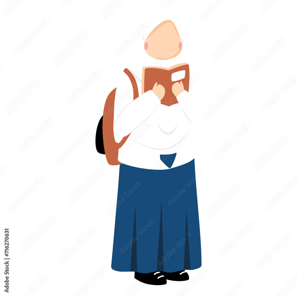 Hijabi student junior high school wearing uniform Hijabi student junior high school wearing uniform