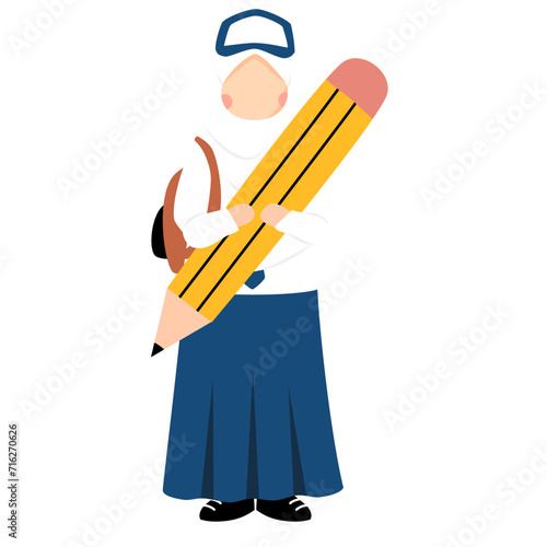 Hijabi student junior high school wearing uniform