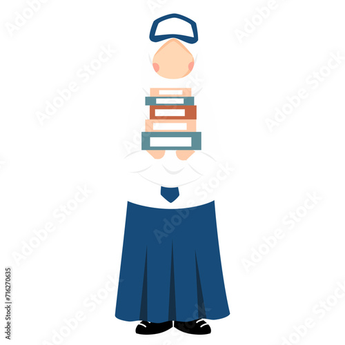 Hijabi student junior high school wearing uniform