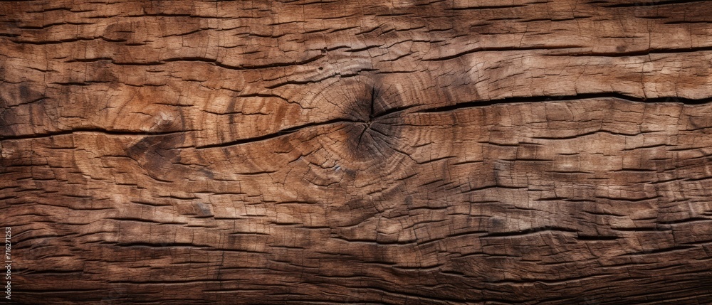 Captivating closeup showcasing the texture of a brown rustic wooden table with charming cracks, ideal for creating a rustic and vintage ambiance, Ai Generated. Captivating closeup showcasing the texture of a brown rustic wooden table with charming cracks, ideal for creating a rustic and vintage ambiance, Ai Generated.