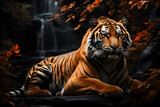 A portrait of a tiger with glorious eyes with an isolated background