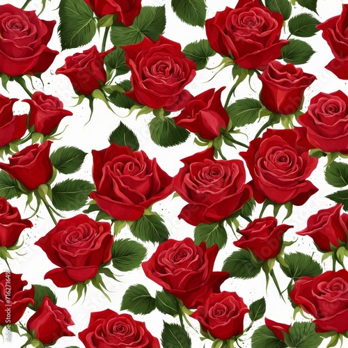 A beautiful bunch of red roses on a white background