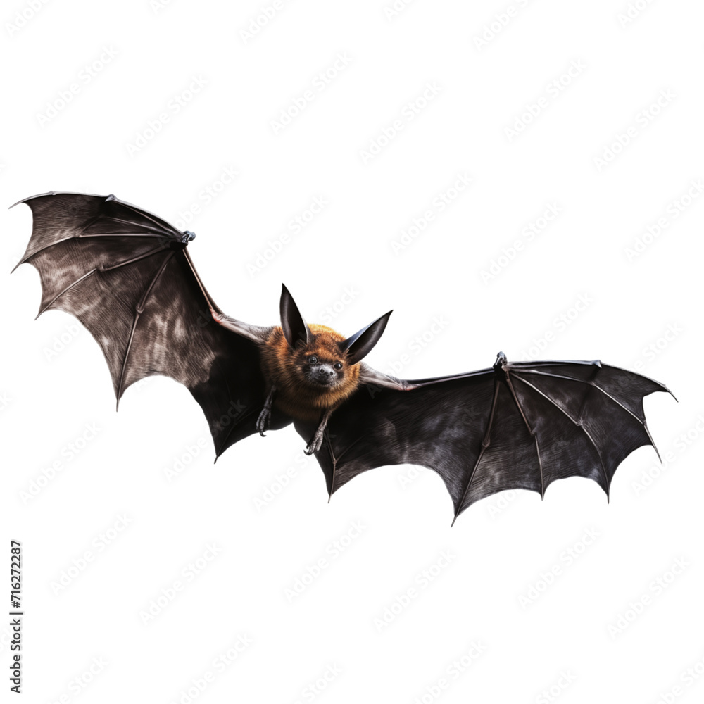 Fototapeta premium Bat Flying Isolated Transparent, Generative AI