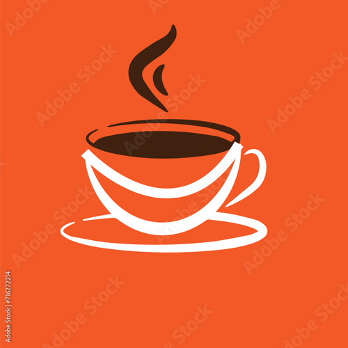 black espresso coffee cup site view isolated white background