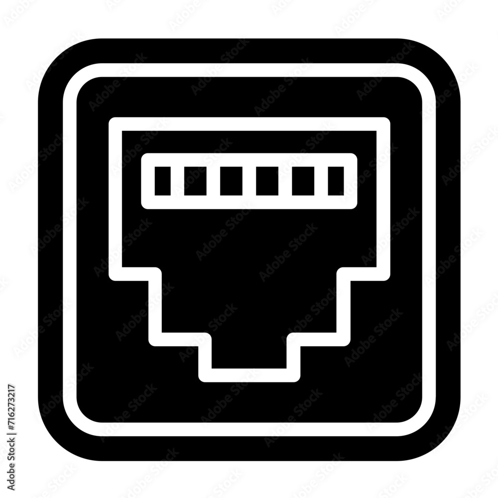 Ethernet Connector Icon Style Ethernet Connector Icon Style