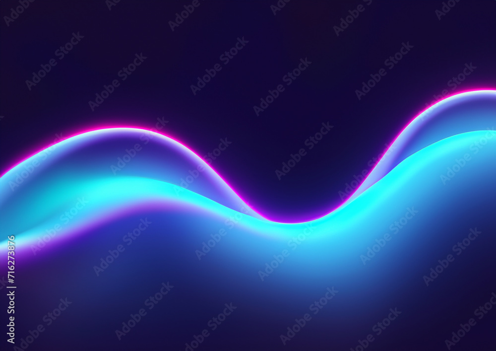 Fototapeta premium Ethereal Elegance: Neon Nights Series. A captivating A4 landscape neon design backdrop where creativity seamlessly merges with your imagination. 