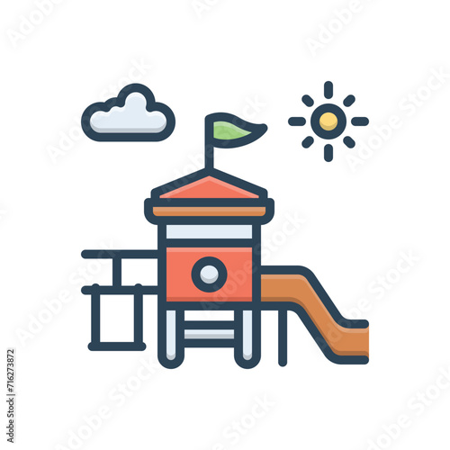 Color illustration icon for playground