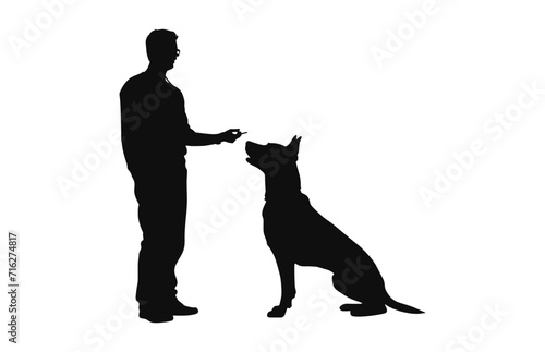Dog Trainer black Silhouette black vector isolated on a white background