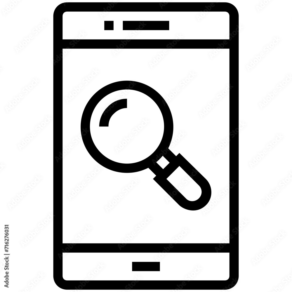 Mobile Search Vector Icon Mobile Search Vector Icon