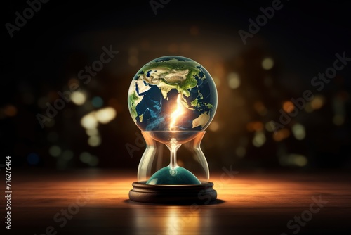 Valokuvatapetti Earth hour concept 3d illustration element of this video furnished - generative