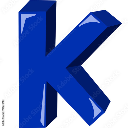 blue letter k