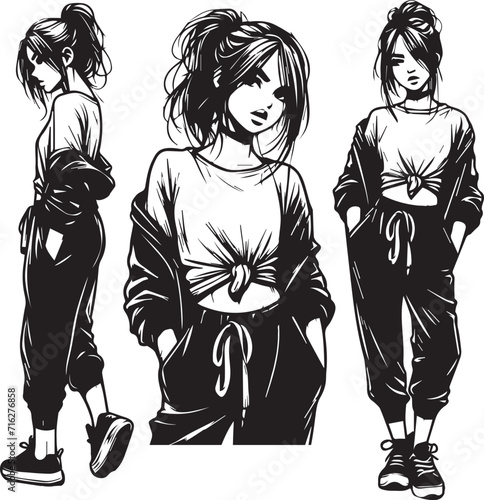 Fashion Of Girls Looking Beautiful Vector Design