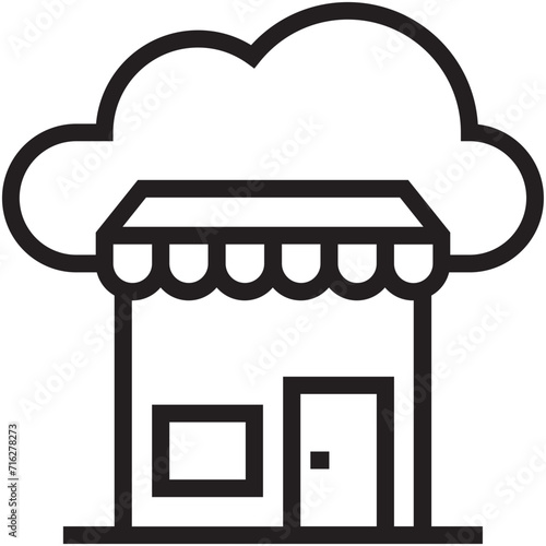 Cloud Shop Vector Icon