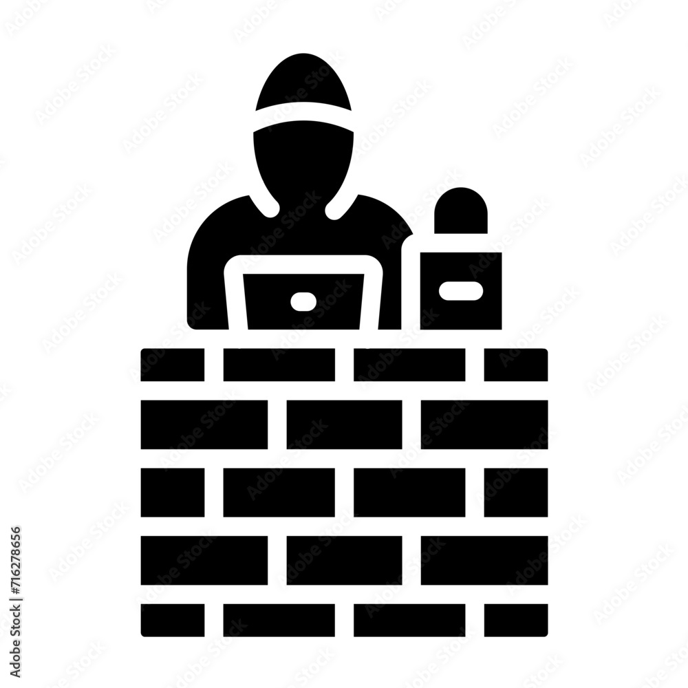Firewall Hacker Protection Icon Style Firewall Hacker Protection Icon Style