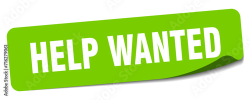 help wanted sticker. help wanted label