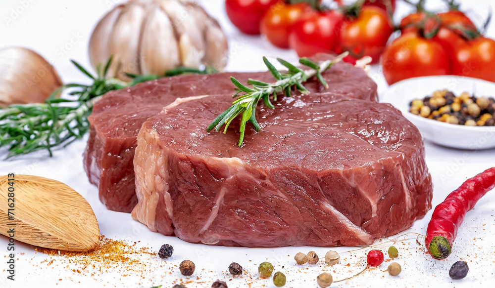 raw beef steak with vegetables raw beef steak with vegetables