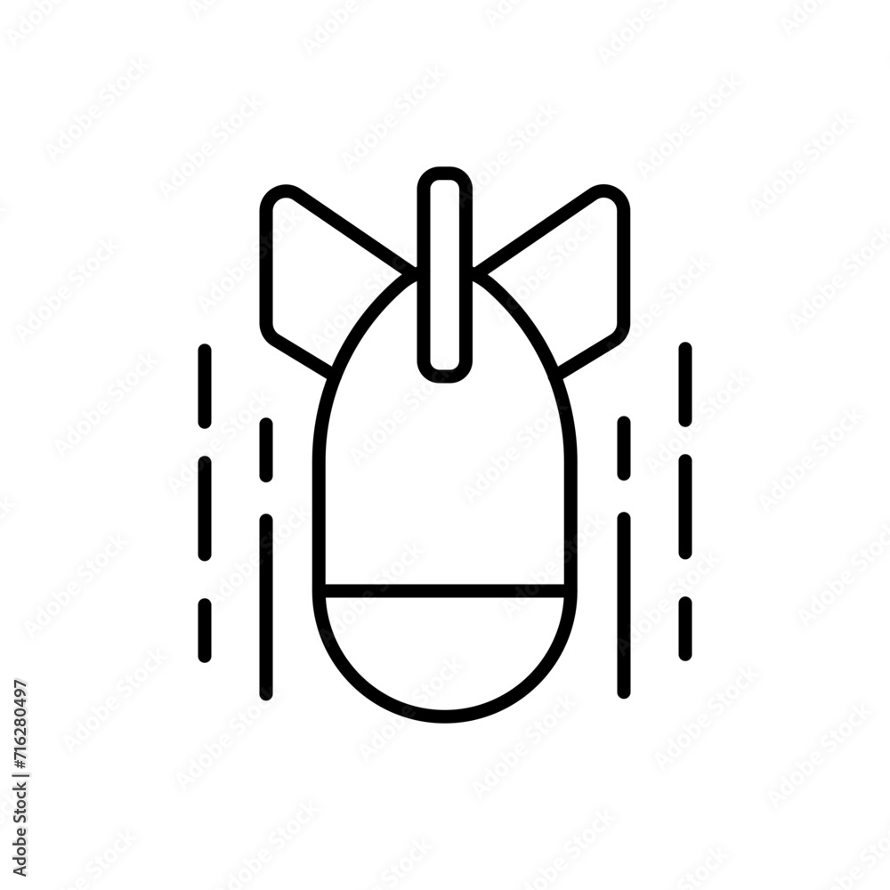 Obraz premium Bomb outline icons, minimalist vector illustration ,simple transparent graphic element .Isolated on white background