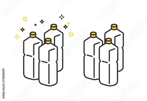新品のペットボトルのイラスト　防災アイテム　必需品