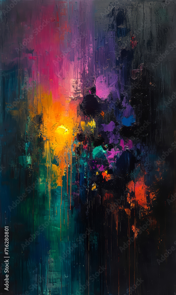 Abstract background with grunge brush strokes and splashes of paint.