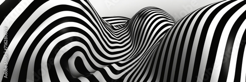 a distorted black and white striped background, generative AI