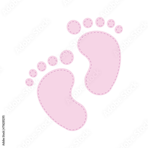 Pink Baby Foot Print Icon