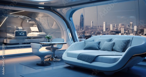 Immerse yourself in a futuristic dwelling with a hi-tech interior design that redefines modern living.