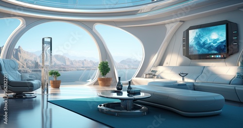 Immerse yourself in a futuristic dwelling with a hi-tech interior design that redefines modern living.