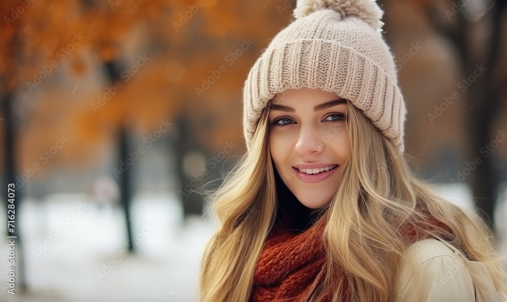 A Stylish Woman with Flowing Blonde Locks and Fashionable Accessories A Stylish Woman with Flowing Blonde Locks and Fashionable Accessories