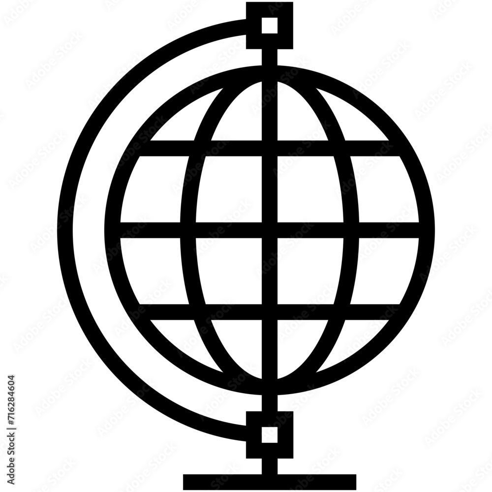 Table Globe Vector Icon Table Globe Vector Icon