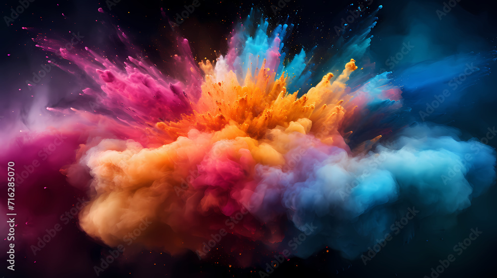 Abstract background of dust explosion for Holi festival, traditional Indian festival