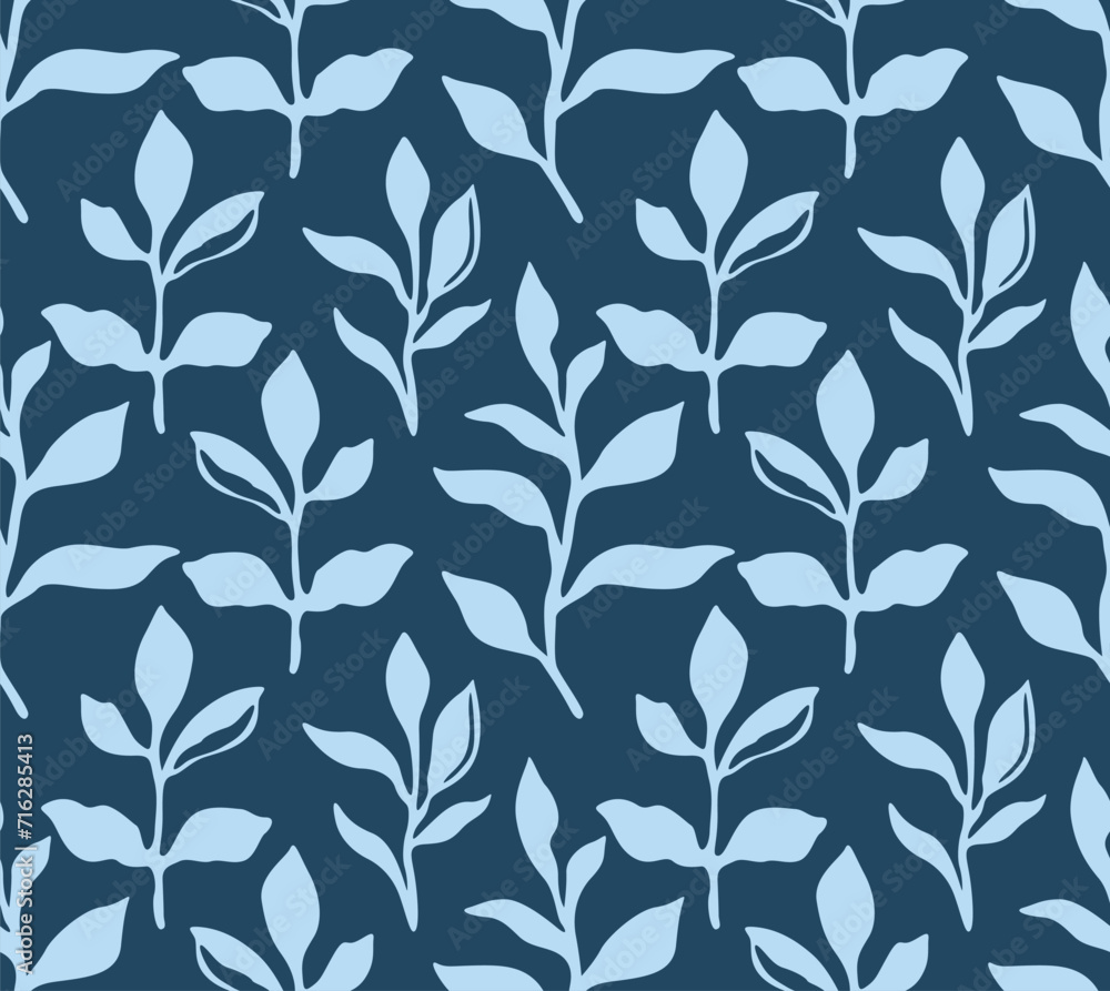 Japanese Leaf Branch Motif Vector Seamless Pattern Japanese Leaf Branch Motif Vector Seamless Pattern