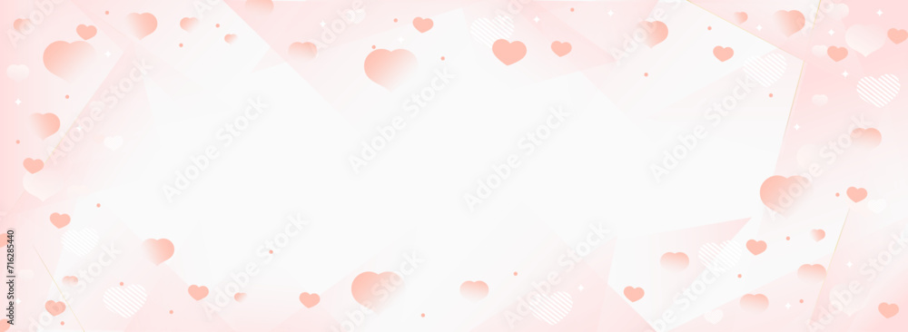 ハートの背景　バレンタイン　フレーム　ピンク