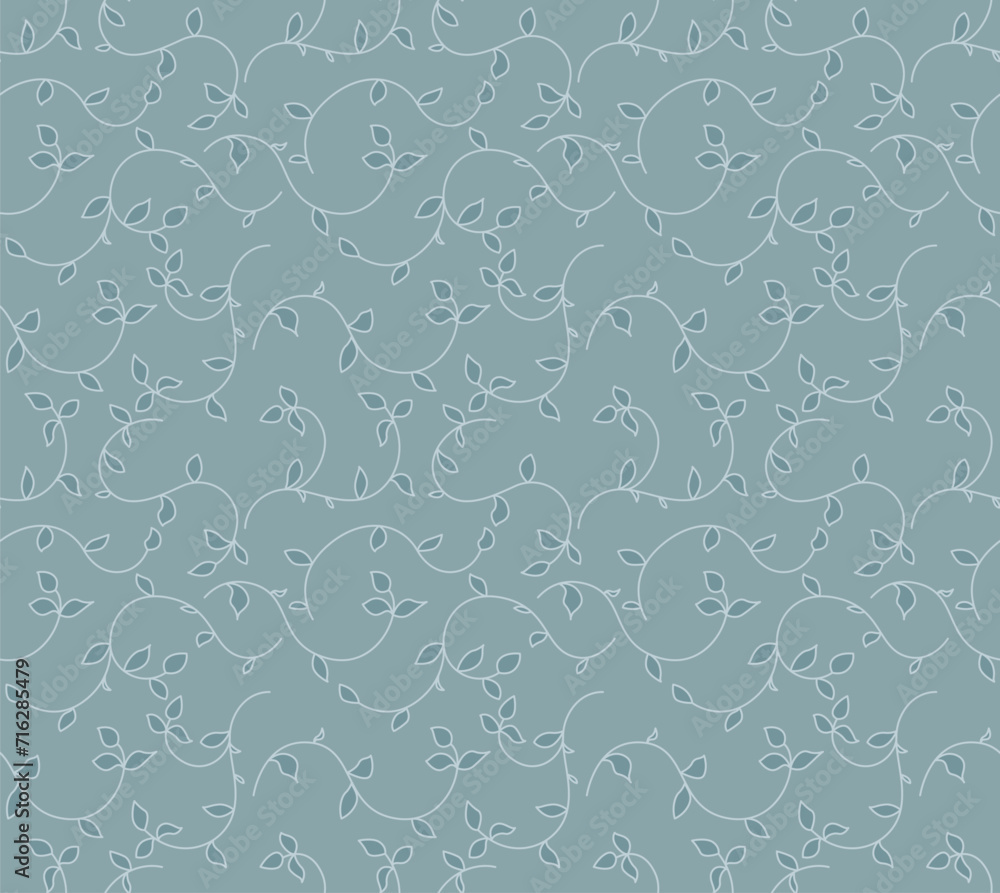 Japanese Curl Vine Line Vector Seamless Pattern Japanese Curl Vine Line Vector Seamless Pattern