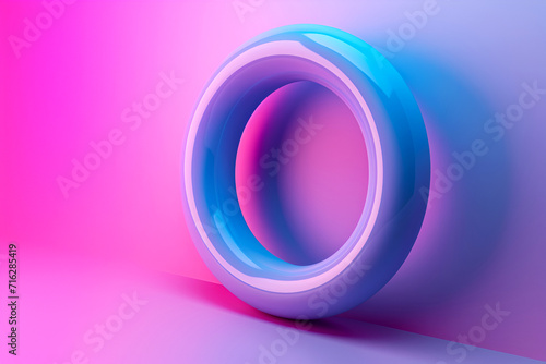 Abstract pink background with rings and podium for advertising and products for cometology and design.