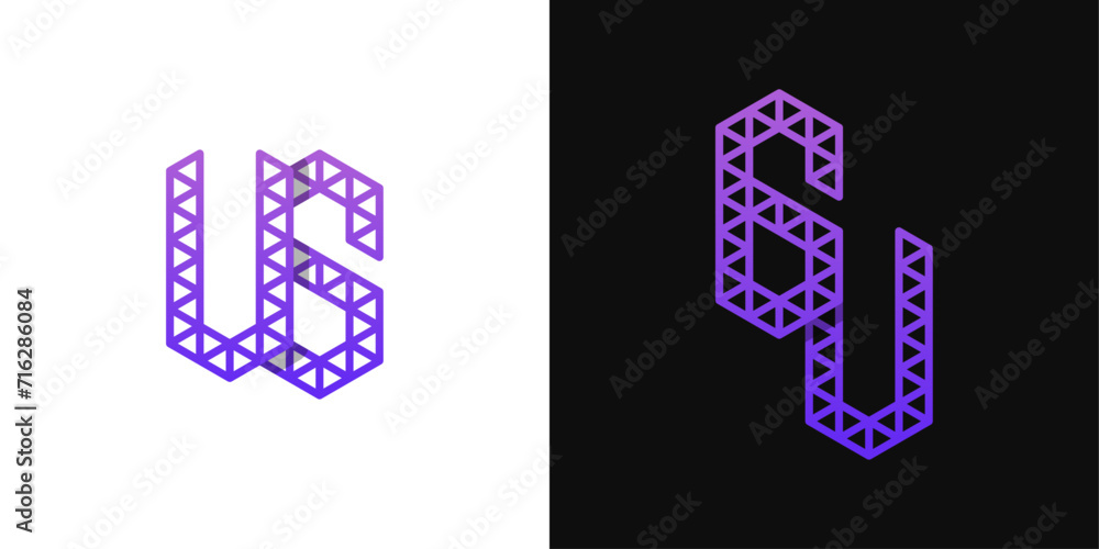 Letters GU and UG Polygon Logo, suitable for business related to polygon with GU or UG initials Letters GU and UG Polygon Logo, suitable for business related to polygon with GU or UG initials