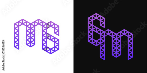 Letters GM and MG Polygon Logo, suitable for business related to polygon with GM or MG initials